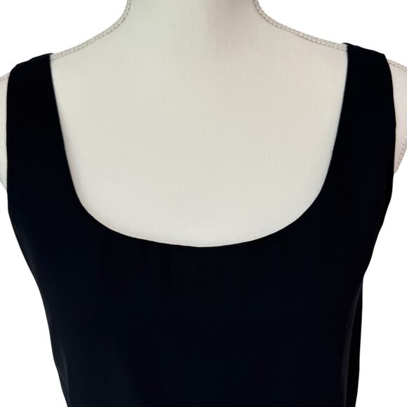 Vintage NITELINE DELLA ROUFOGALI Top Womens 4 Black Tank Chiffon Overlay Dressy - Picture 6 of 11